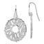 Sterling Silver 925 Brushed Dangle Earrings with Diamond-Cut Texture