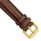 Havana Teju Lizard-Grain Leather Watch Band in Brown, 16mm