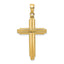 14K Gold Textured Cross Pendant with Flat Back Design  Elegant and Solid