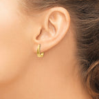 14k Small Polished J Hoop Earrings