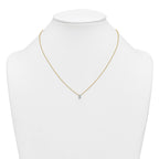 14k 1/4 carat Lab Grown Diamond VS+ F+ Radiant Complete 18 inch Four Prong Pendant Necklace
