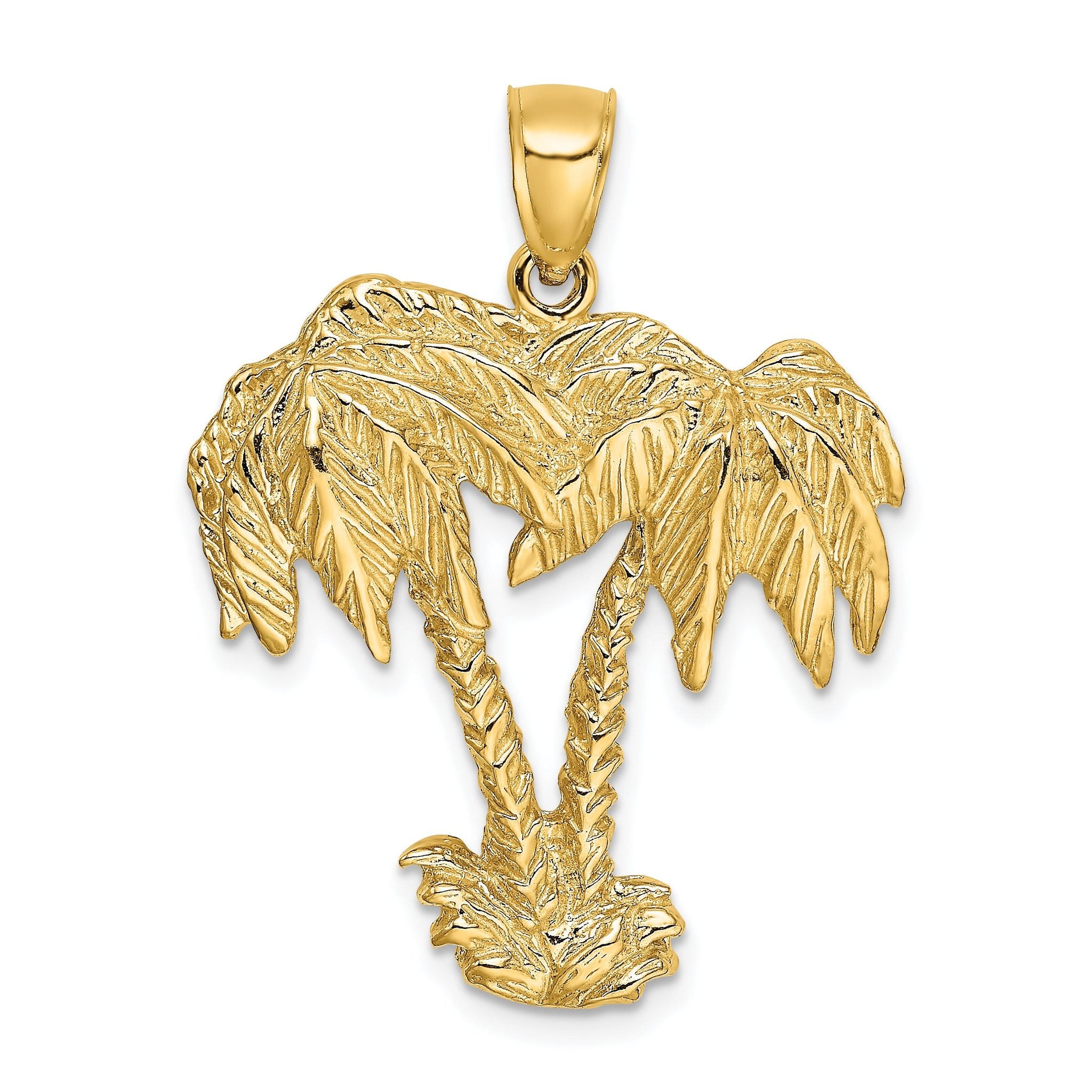 14K 2-D Double Palm Tree Charm Main image
