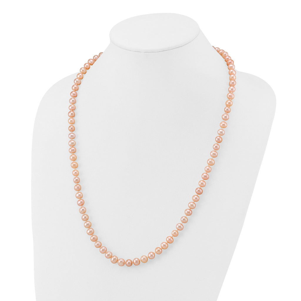 14K Gold Filled 6-7mm Pink Cultured Freshwater Pearl Necklace