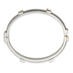 Stainless Steel Polished Yellow IP-plated with Preciosa Crystal Hinged Bangle Bracelet for Women