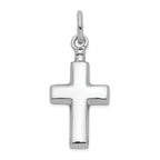 Sterling Silver 925 Rhodium-Plated Cross Ash Holder Pendant Polished Elegance