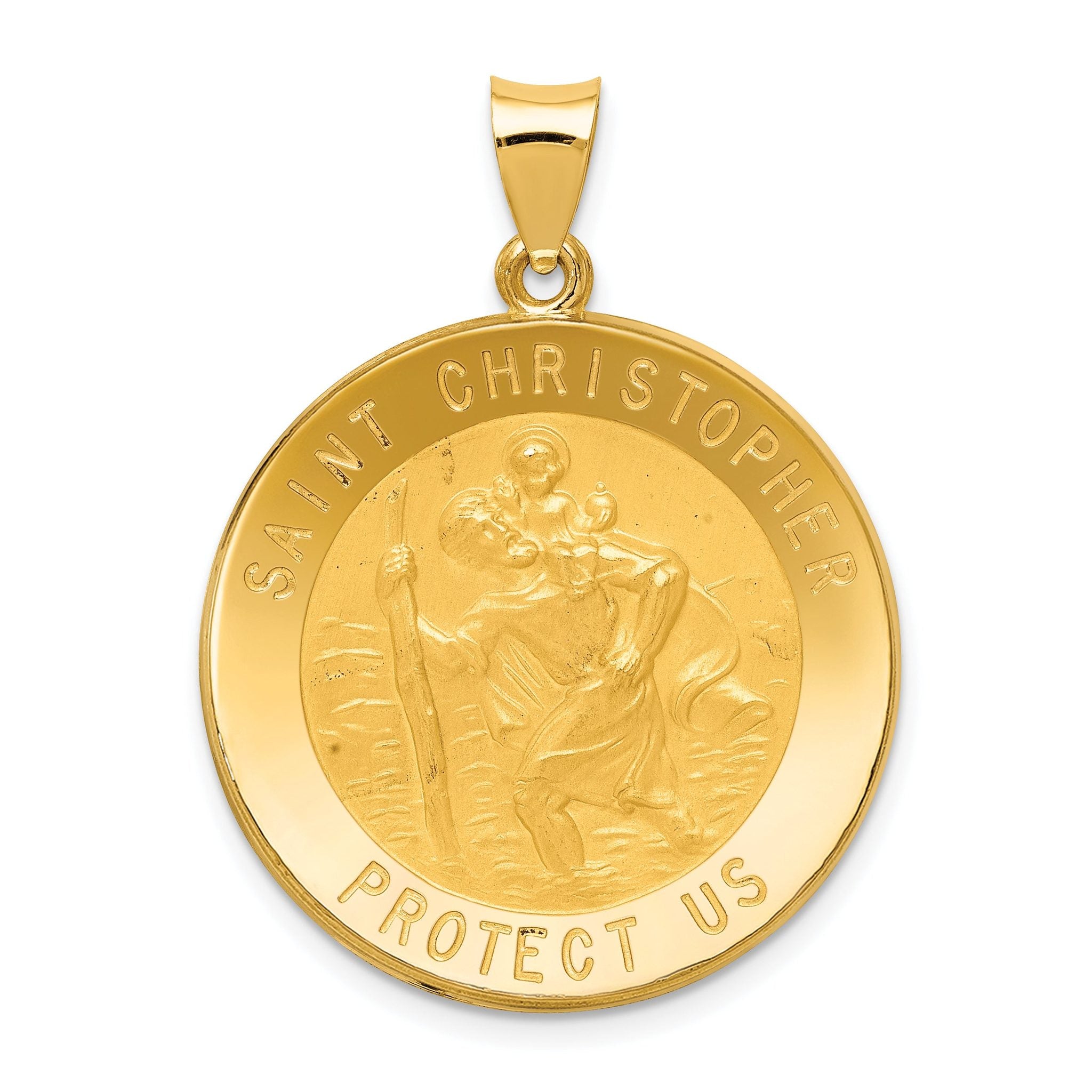 14K Saint Christopher Medal Hollow Pendant Main image