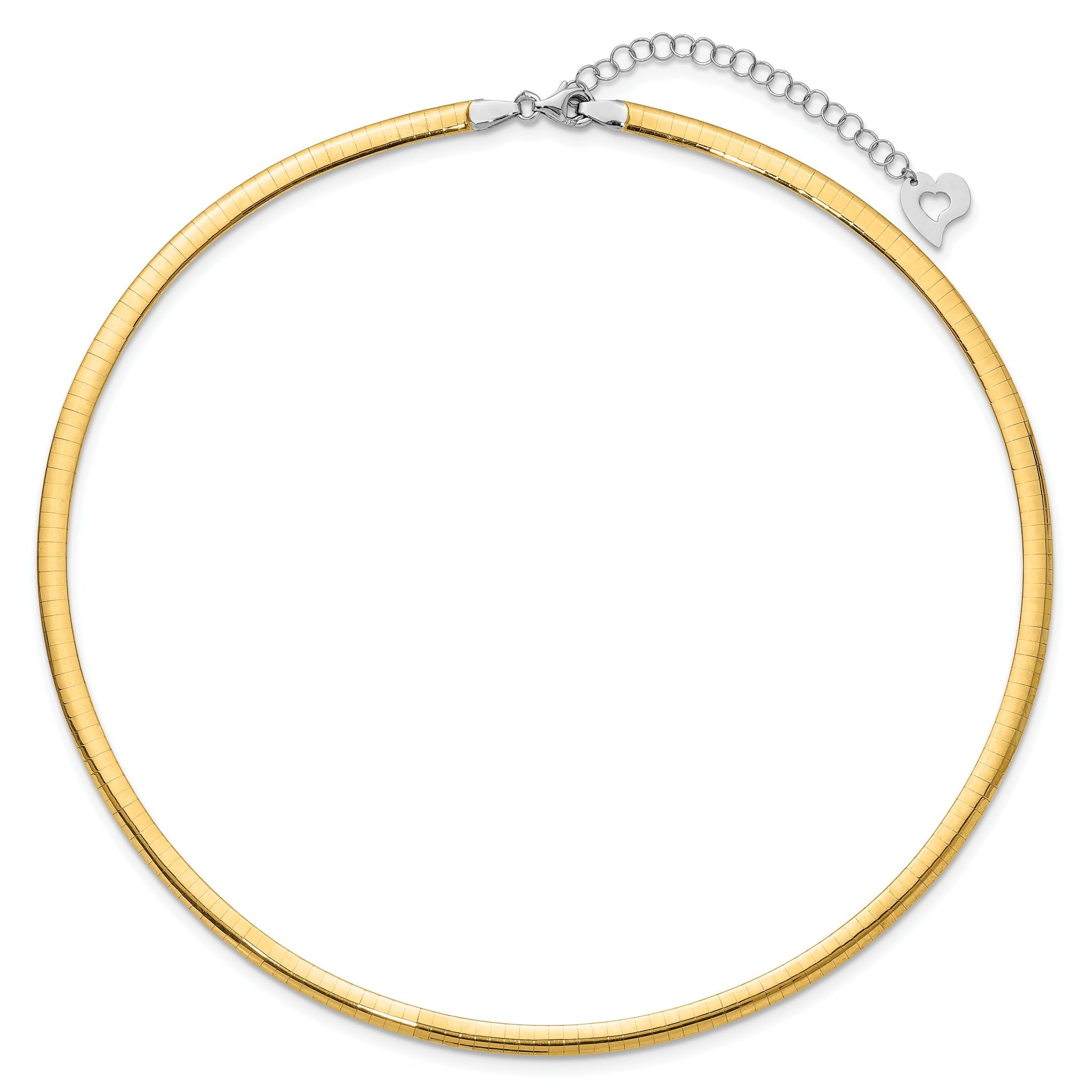 14k Two-tone Lt Reversible 4mm Omega w/extender Necklace Secondary image
