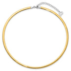 14k Two-tone Lt Reversible 4mm Omega w/extender Necklace
