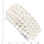 Sophia Jewelers White Freshwater Pearl Multi-Row Stretch Bracelet