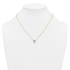 14k 2 1/2 carat Lab Grown Diamond VS+ F+ Princess Complete Four Prong 18 inch Pendant Necklace