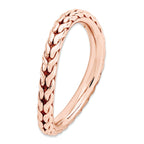 Rose-Tone Wave Stackable Ring in Sterling Silver