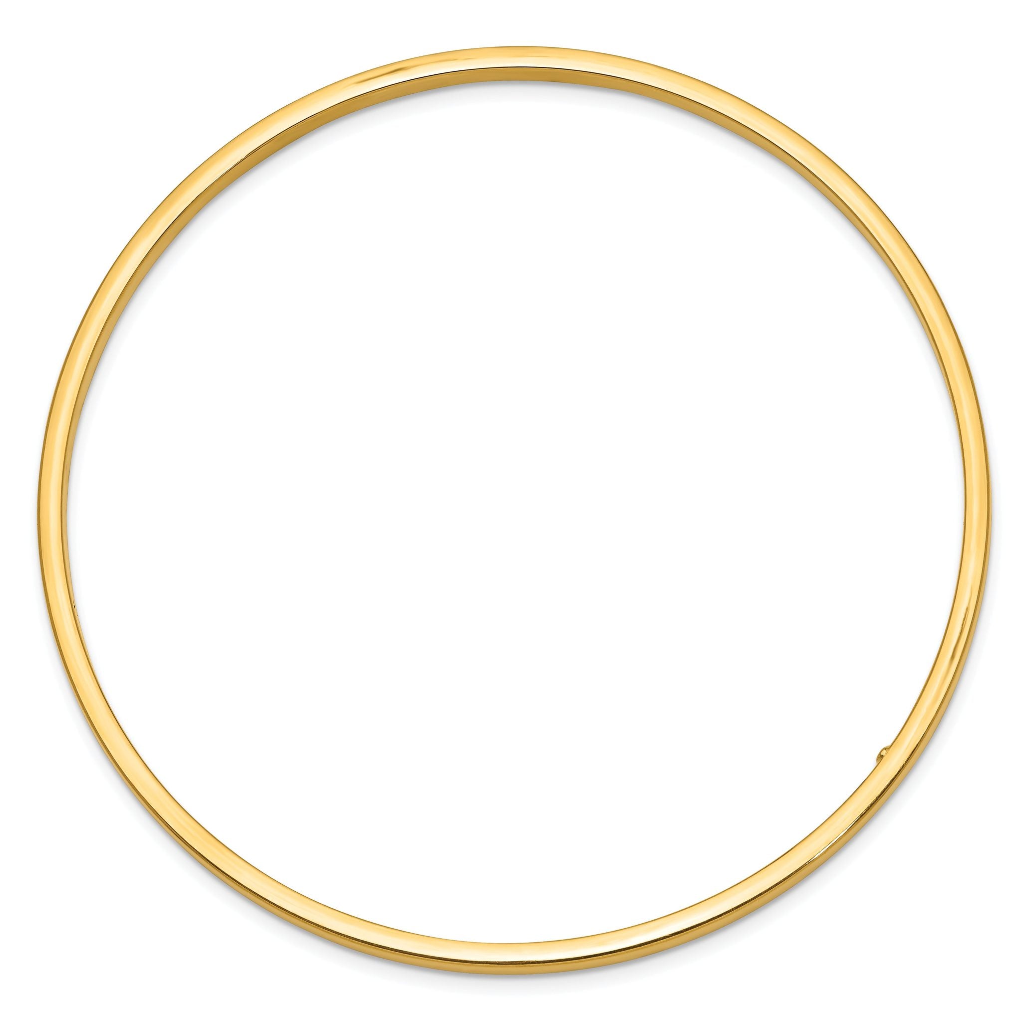 14k 3mm Polished Square Tube Slip-on Bangle Secondary image