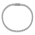 Sterling Shimmer Sterling Silver Rhodium-plated 3.5mm CZ 54 Stone 8 inch Bracelet