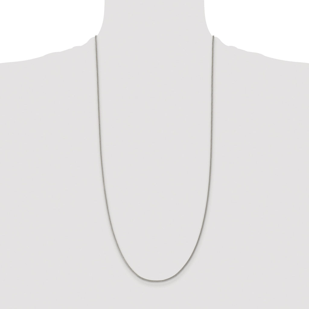 Curb Chain Necklace in Sterling Silver, 1.5mm