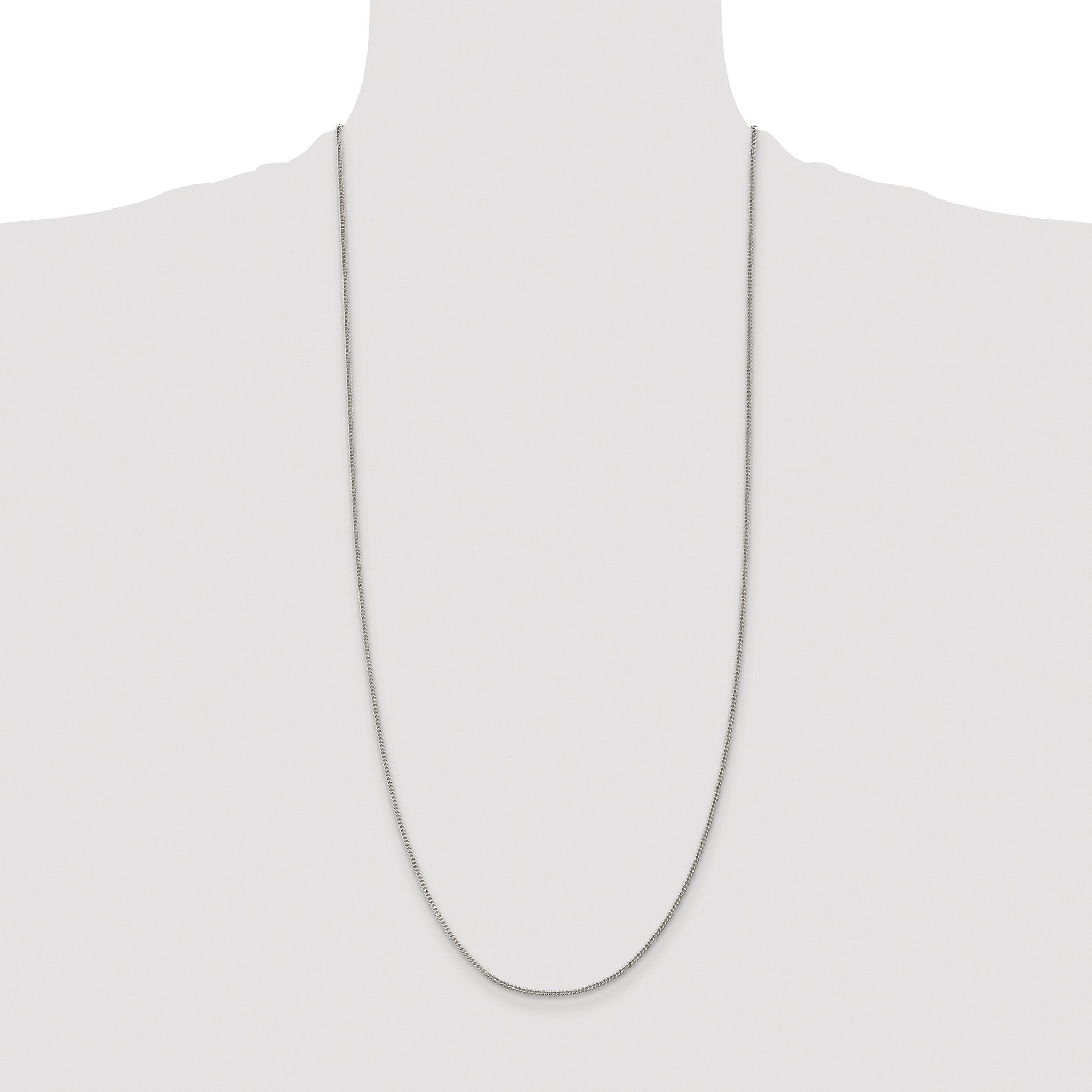 Curb Chain Necklace in Sterling Silver, 1.5mm