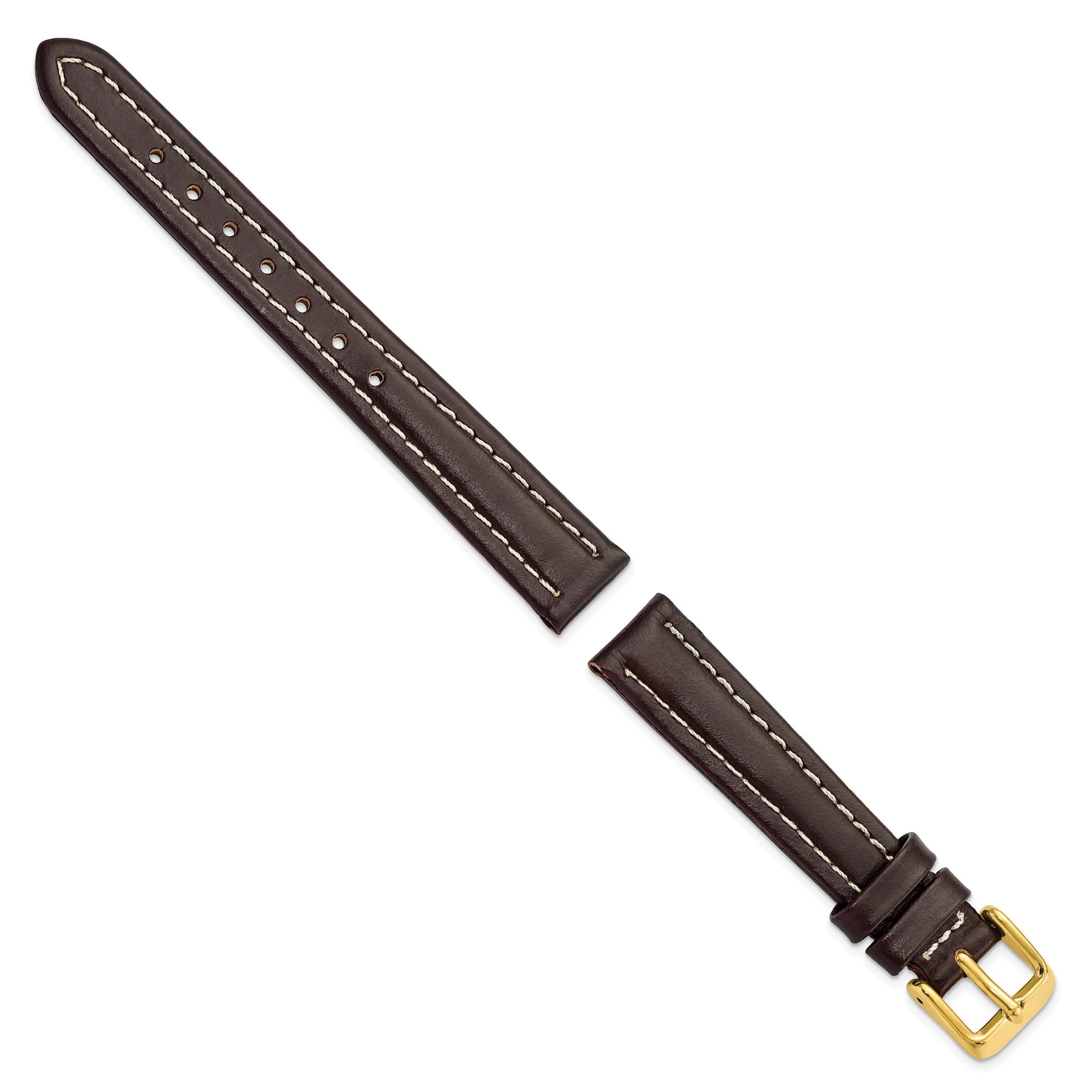 Oil-Tanned Leather Watch Band in Dark Brown, 22mm