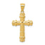 10K Gold Fleur de Lis Cross Pendant with Polished Finish Solid Design
