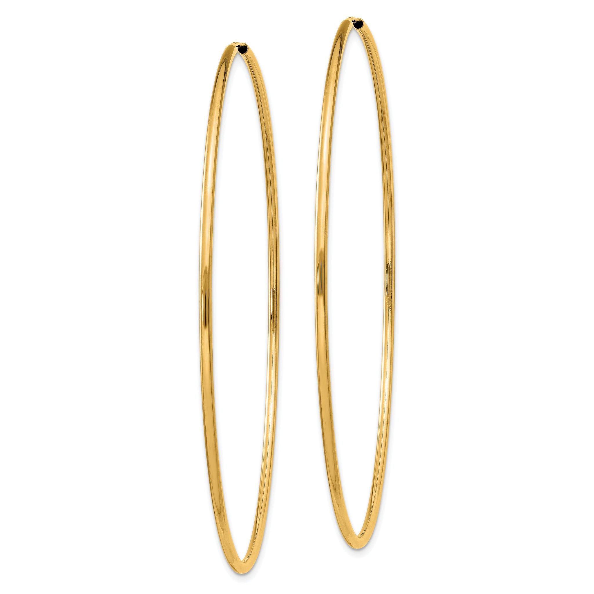 14k 1.5mm Polished Round Endless Hoop Earrings Secondary image