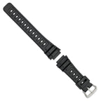18mm Black Polyurethane Sport with Stainless Steel Buckle 7.9 inch Watch Band
