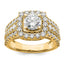14k 1 1/3 carat Lab Grown Diamond VS/SI+ G+ 1 carat Center Round Semi Mount Engagement Ring