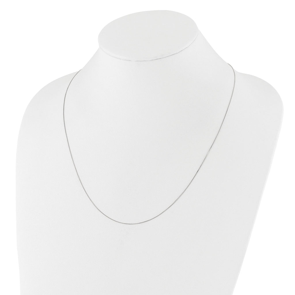 Adjustable Baby Box Chain in 10K White Gold
