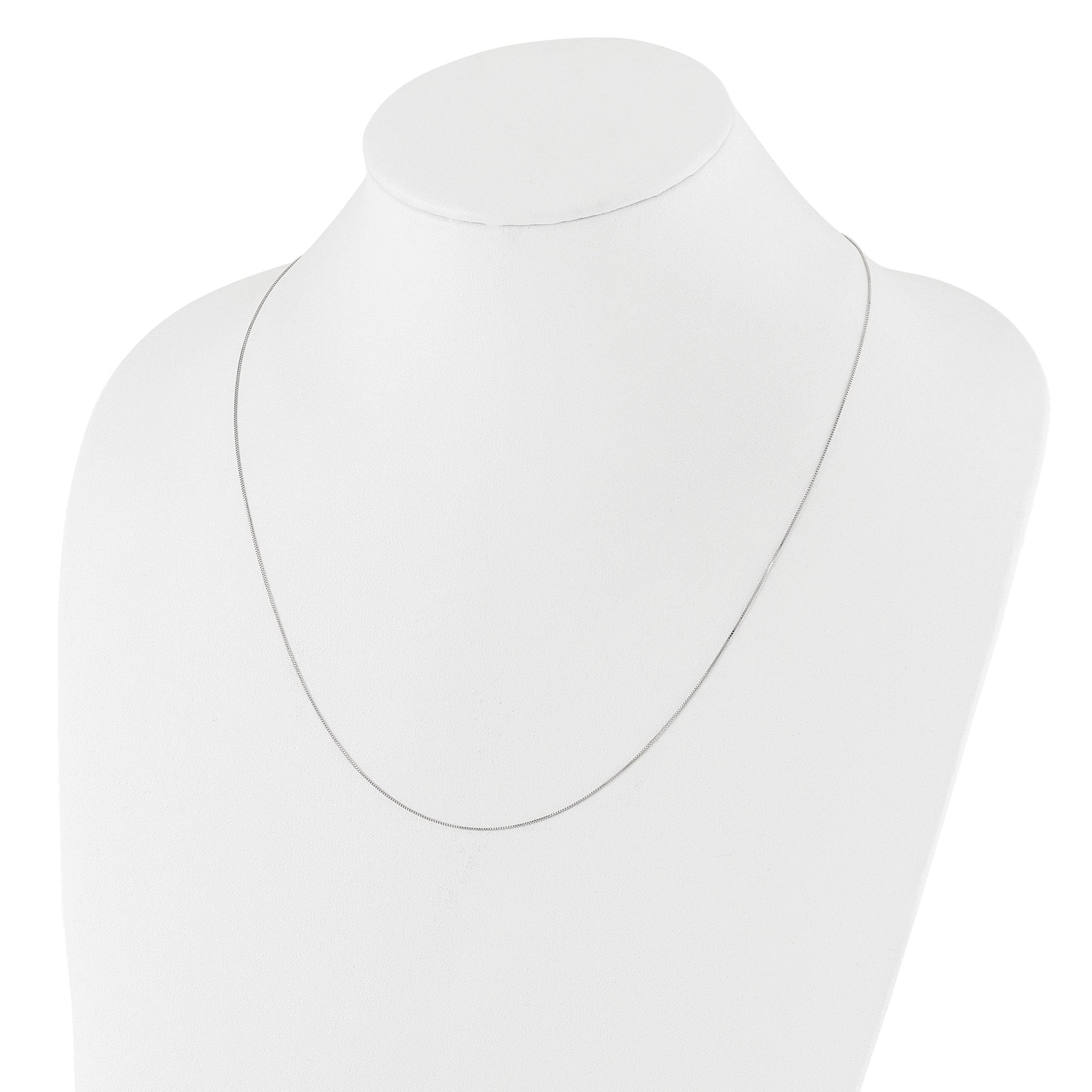 Adjustable Baby Box Chain in 10K White Gold