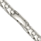 Stainless Steel Polished Link ID Bracelet for Men