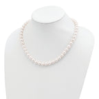 14k 8-9mm White Round Akoya Saltwater Cultured Pearl 18 inch Necklace