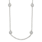 9-Station CZ Necklace in Sterling Silver