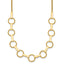 14K Polished and Textured Circles and Bars 17.5 inch Necklace