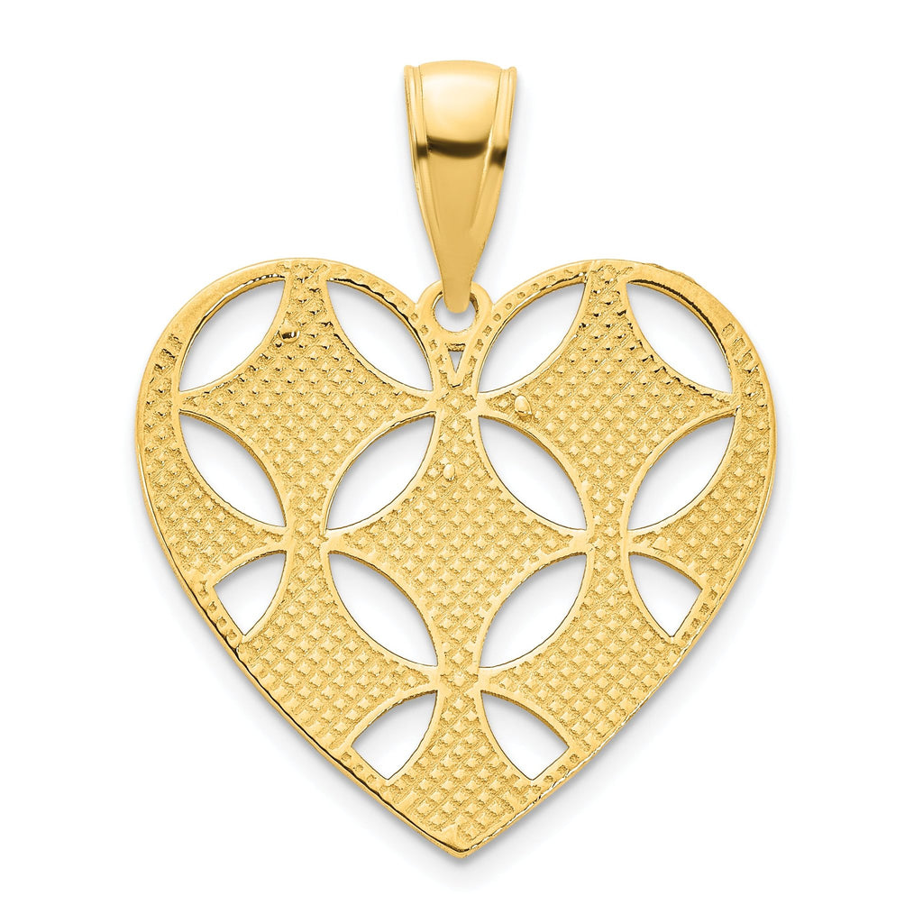 14ky Fancy Heart Pendant