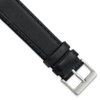 Genuine Calf Leather Watch Band in Black, 19mm