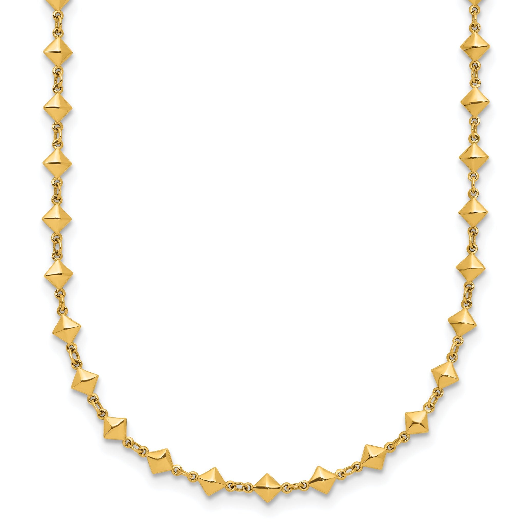 14K Polished Geometric Fancy with 2 in ext. Necklace Main image