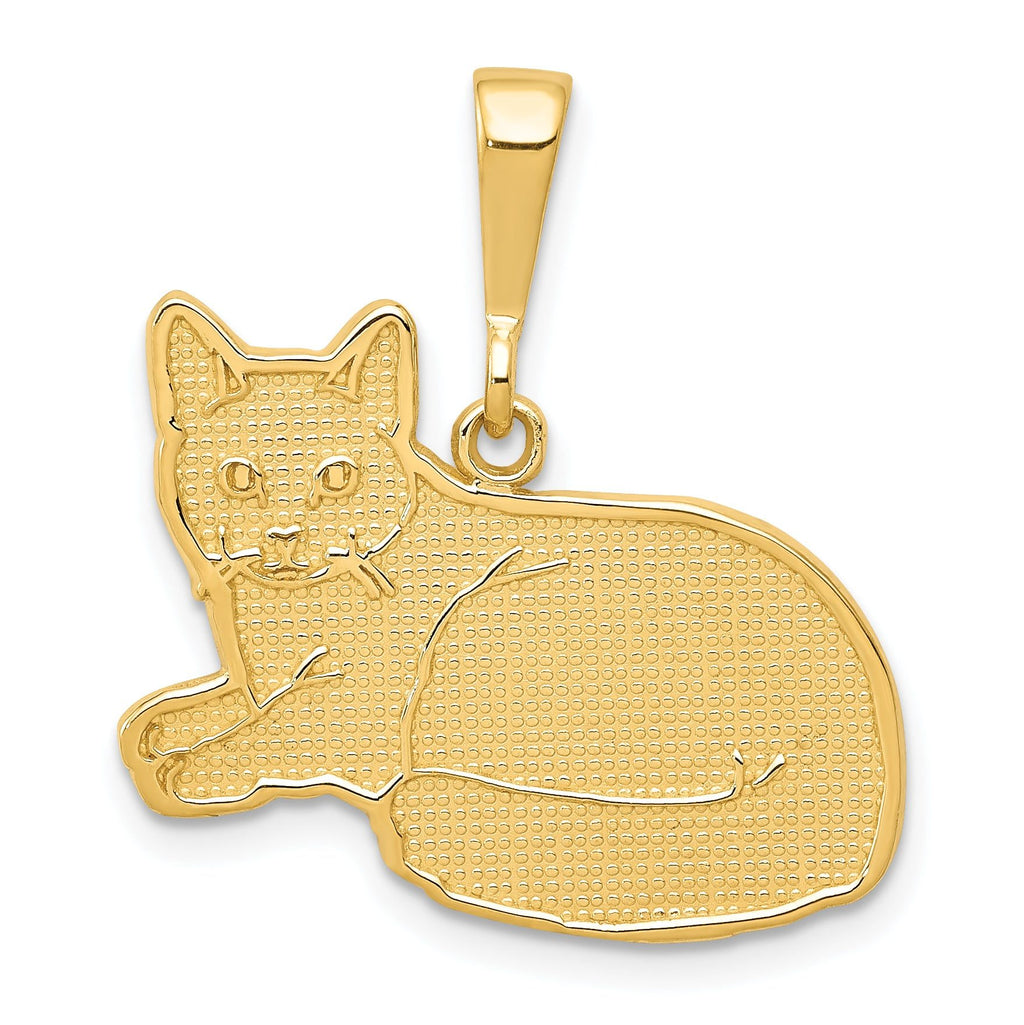 14K Gold Russian Blue Cat Pendant with Elegant Themed Design by Sophia Jewelers