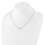 Sideways Curved Cross Necklace in Sterling Silver