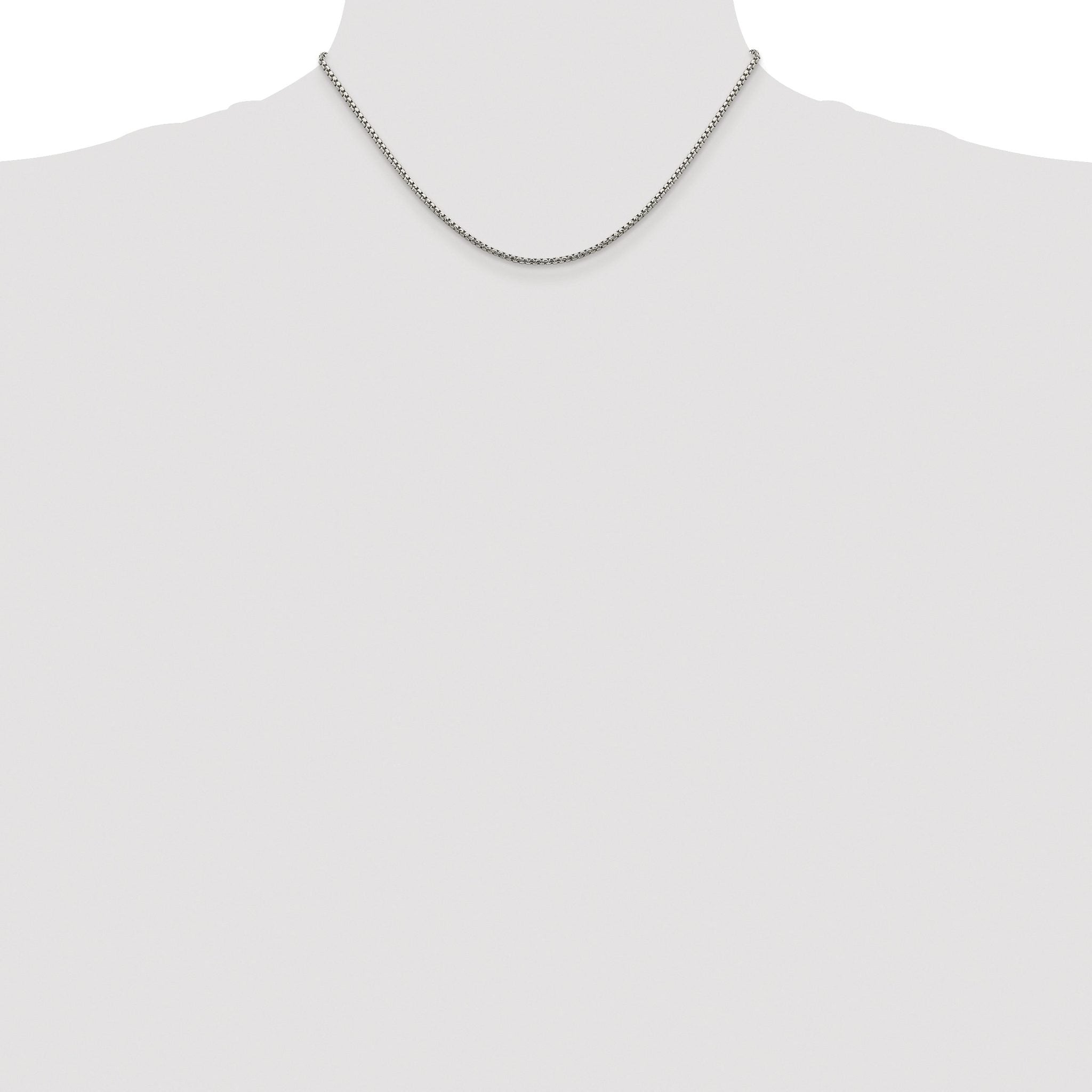 Diamond-Cut Round Box Chain Necklace in Sterling Silver