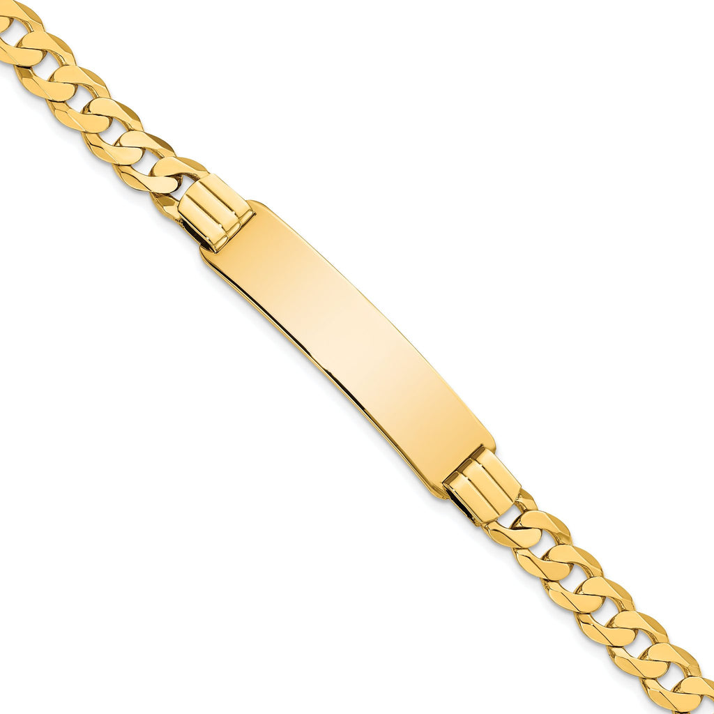 10k Polished Solid Chain/Solid Plate Curb Link 37x9mm Plate 7 inch ID Bracelet