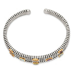 Shey Couture Sterling Silver 14K Accent Multi-Gemstone Antiqued Cuff Bracelet