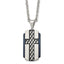 Black IP Cross Dog Tag Necklace in Stainless Steel, 24in