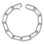True Origin 14k White Gold 3 1/2 carat Lab Grown Diamond VS+ F+ 7 inch Link Bracelet with a 1 inch extension