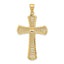14K Gold Diamond-Cut Filigree Cross Pendant Elegant Casted Design