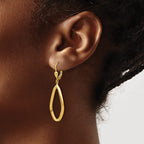 14K Polished Dangle Leverback Earrings