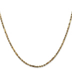 14K 16 inch  2.25mm Diamond-cut Milano Rope with Lobster Clasp Chain