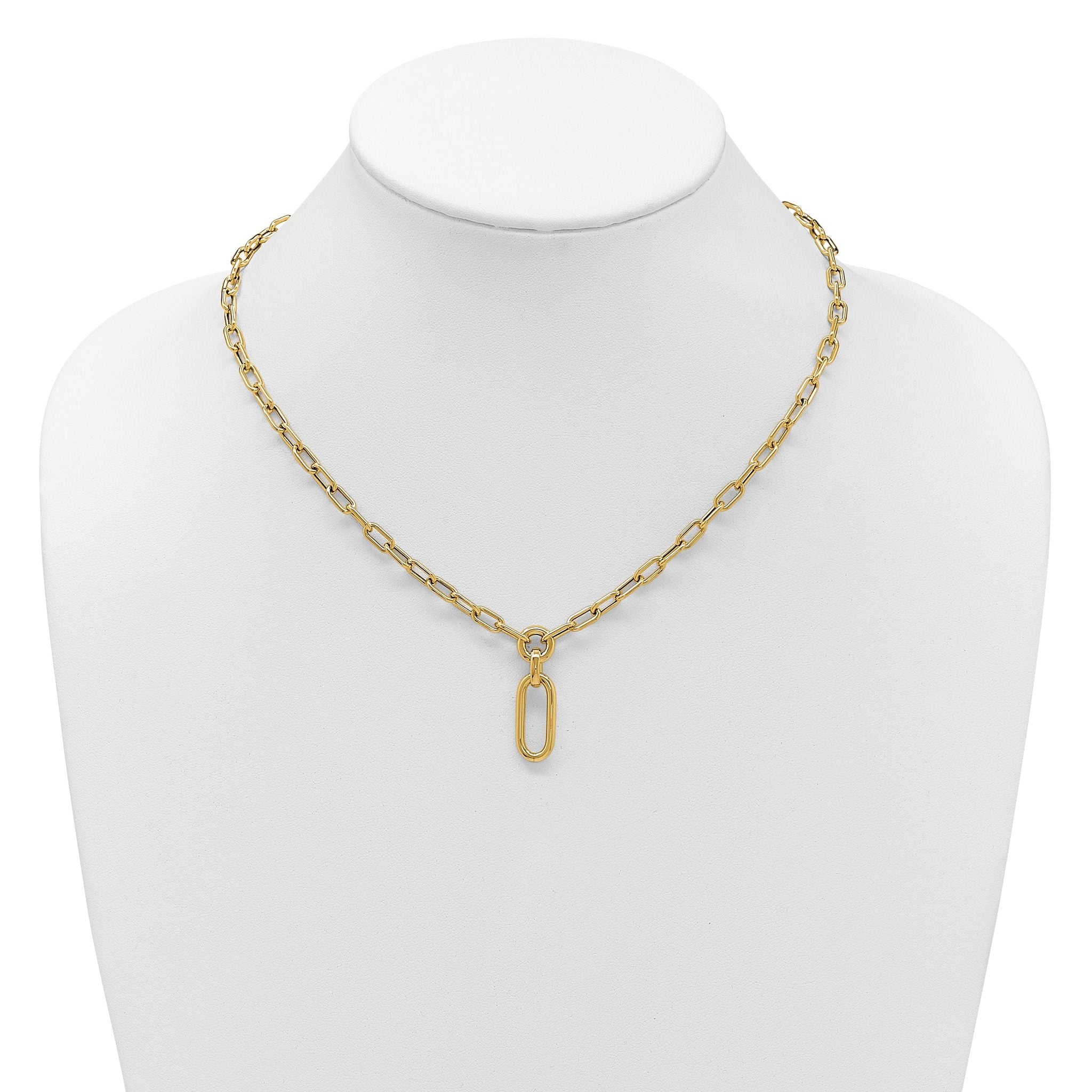14K Polished Fancy Mixed Link Necklace