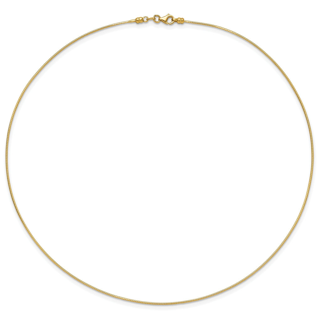 14K 1MM Round Detachable clasp Omega Necklace