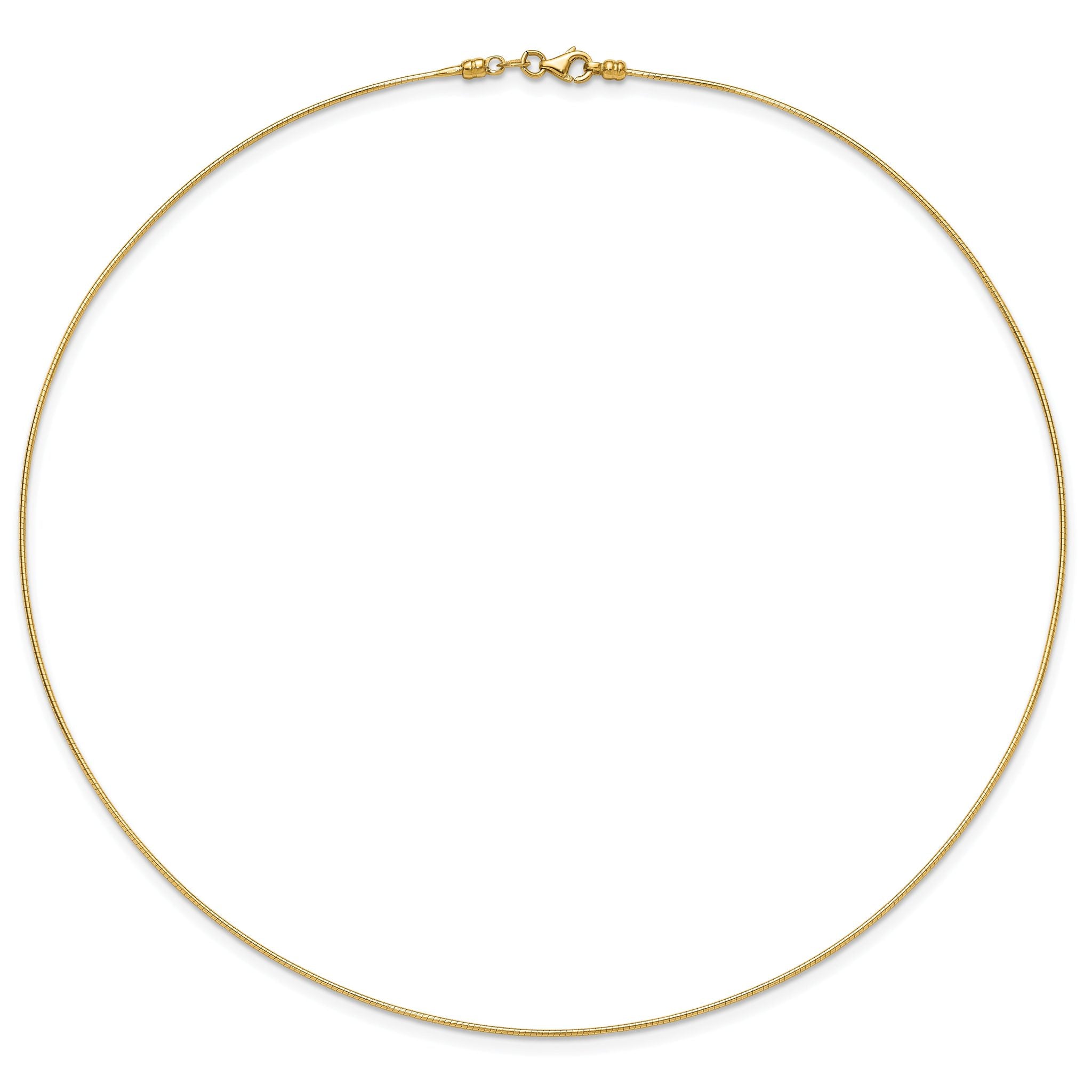 14K 1MM Round Detachable clasp Omega Necklace