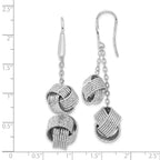 Bronze Diego Massimo Textured Rhodium-plated Love Knot Dangle Earrings