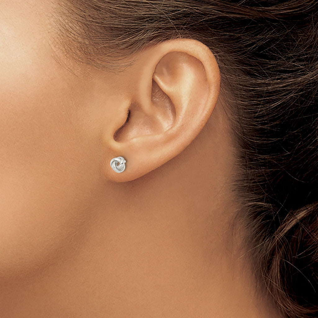Sterling Silver Polished Love Knot Post Earrings