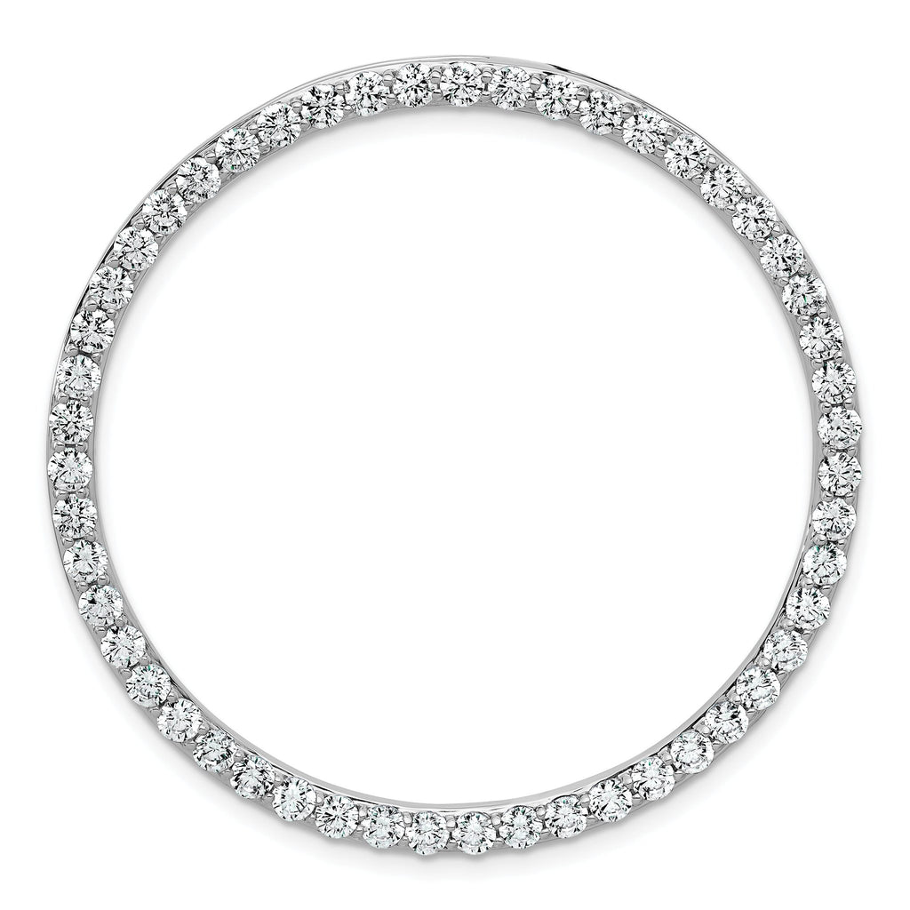 14k White Gold 3 carat Lab Grown Diamond VS+ F+ Complete Circle Chain Slide Pendant