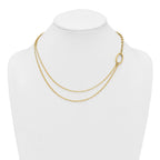 14k Polished Oval Double Strand Cable Chain 18 inch Necklace